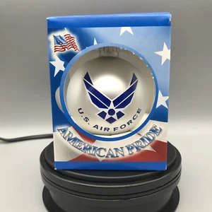 AMERICAN PRIDE UNITED STATES AIR FORCE CHRISTMAS RED GLASS BALL ORNAMENT - Picture 1 of 8