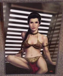 Star Wars Princess Leia Slave Glossy Art Print 11 x 17 In Hard Plastic Sleeve - Picture 1 of 1