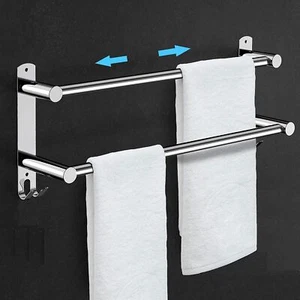 Stretchable 45-75 cm Towel Bar for Bathroom and Kitchen (Two Bars) - Picture 1 of 9