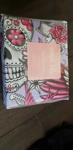 Morgan Kids Tattoo Polyester Microfiber   Twin SHEET SET sugar skulls swallows - Picture 1 of 1