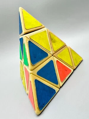Vintage 1981 ~ TOMY ~ Pyraminx ~ Pyramid Triangle Puzzle ~ Rubik's Cube - Image 1 of 3