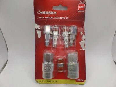 KIT DE ACCESORIOS PARA HERRAMIENTAS NEUMÁTICAS HUSKY HDA22000AV (7 PIEZAS) TRATADO TÉRMICAMENTE, LATÓN Foto 1 de 2