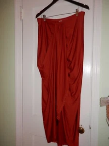 Skirt Women's 2x Split Front Satin, Elastic Waist, Ruched front, Maxi wdirara - Picture 1 of 2