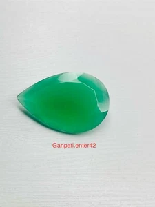 GREEN ONYX LOOSE GEMSTONE FACETED PEAR CUT MM 30x20 MM CALIBRATED 1 PCS LOT E - Picture 1 of 7