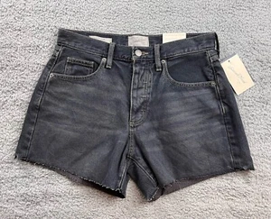 Universal Thread Women's Size 2 Mid Rise 90's Baggy Jean Shorts Black Wash - Picture 1 of 10
