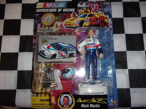 Mark Martin #6 1997 Figurine + card +trophy + helmet NASCAR Superstars of racing Cover