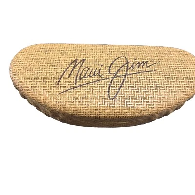 🍌 Maui Jim Bambú Cesta Tejido Estuche Rígido Gafas Gafas Almeja Carcasa - B8 Foto 1 de 4