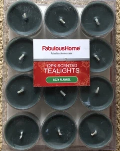FabulousHome 12 Pack TeaLights Cozy Flannel Scented. Brand New! Green Color! - Picture 1 of 3