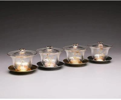 Vidrio Transparente Gaiwan Taza de Té Gongfu Juego de Té Cuenco Cubierta Tazón Taza de Té Foto 1 de 4