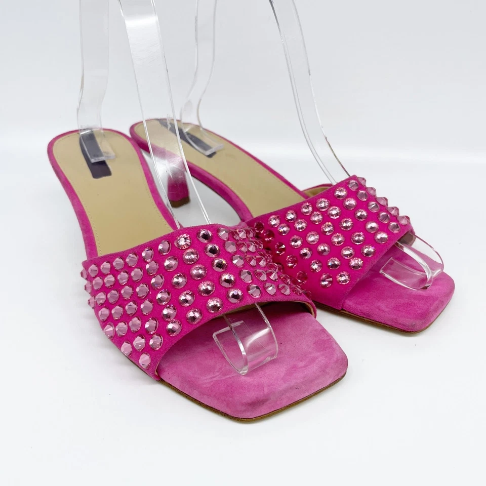 Sandalia Michael Michael Kors Amal Adornada Imitación Gatito Gatito Rosa Talla 7.5M Foto 1 de 4