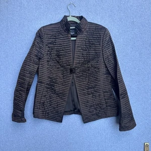 Chaqueta Akris Bergdorf Goodman para mujer 12 seda plisada cierre de cuentas hecha en Italia - Imagen 1 de 11