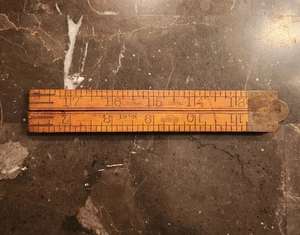 Vintage Stanley No.61 Brass Boxwood 24" Folding Ruler - Picture 1 of 5