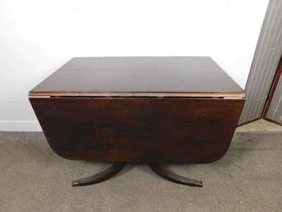 Antique USA Made Duncan Phyfe Mahogany Drop Side Dining Banquet Table 25" - 96" - Image 1 of 4