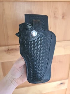 Vintage Safety Speed Police Holster #4 Medium Frame LH Black Leather Revolver - Picture 1 of 8