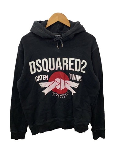 Felpa con cappuccio DSQUARED2 L cotone BLK S712gu364 usata