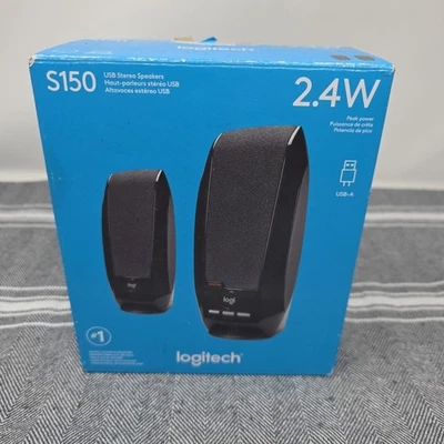 Logitech S-150 USB Stereo Speakers 2.4W Computer Speaker System-Black - Image 1 of 4