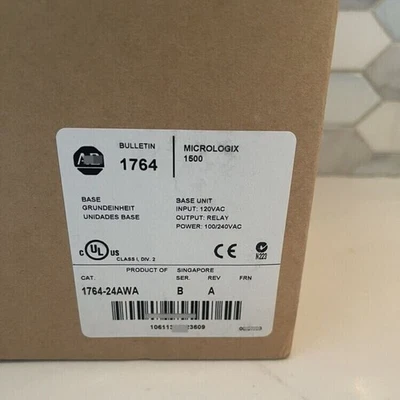 AB 1764-24AWA  MicroLogix 1500 Base 1764-24AWA 1pcs NEW Factory Sealed - Image 1 of 2