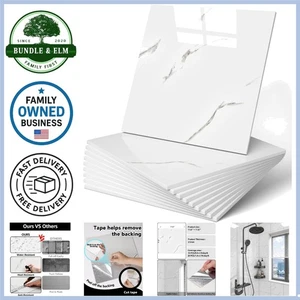 Peel and Stick Fliese Wasserdicht Marmor Wandpaneele 11,8x11,8 Bad Küche - Bild 1 von 10