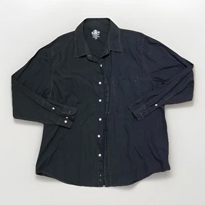 Route 66 Black Button Up Shirt Cotton Casual Pocket Long Sleeve Men's 2XL - Picture 1 of 22