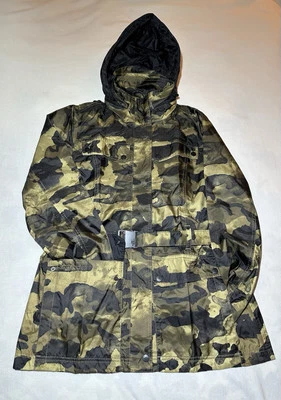 Abrigo chaqueta de lluvia Melina grande para mujer The North Face Hyvent camuflaje capucha cremallera Foto 1 de 4
