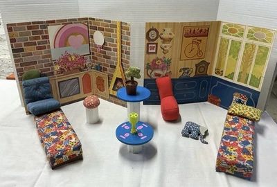 Muebles de colección Barbie habitación completa luz de fuego sala estudio dormitorio Mattel 1974 Foto 1 de 4