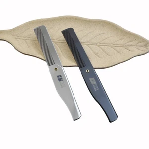 304 Stainless Steel Folding Comb Men's Oil Hair Comb Travel Hairdressing EDC  - Picture 1 of 14