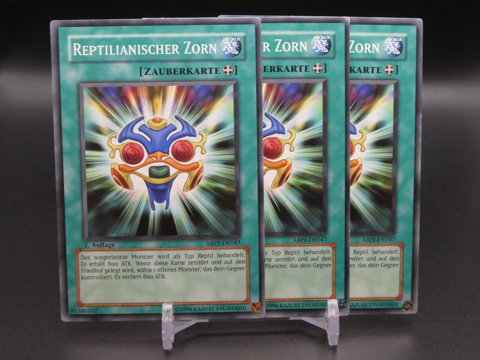 Yugioh Playset 3x Reptilianischer Zorn ABPF DE047/ Common/ EXC/ NM/ Deutsch - Bild 1 von 1