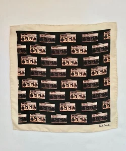 New Paul Smith Pocket Square “ Boombox ” Print Handkerchief 100% Silk - Picture 1 of 4
