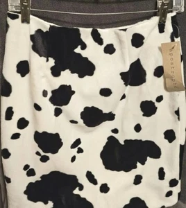Apostrophe Animal Print Pencil Fur Skirt Above Knee Fitted SZ 10 Black And White - Picture 1 of 9