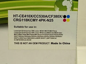 Black Toner Cartridge CE410X CC530A CF380X Canon 118K 4kpages HP Laserjet - Picture 1 of 6