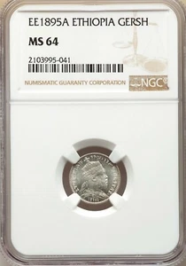 Ethiopia - EE1895A Gersh KM#12 in NGC MS 64 - Picture 1 of 6