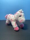 Aurora Plush Horse Dolly Pink Spots  Floppy Pony Stuffed Animal Lovey Toy 8"L