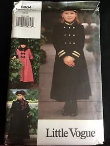 Pattern Vogue 8864, child’s coat and hat, var. hat styles. - Picture 1 of 3