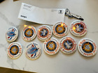 10 Vintage NASA Oficjalne szpilki do przycisków dla gości EDWARDS AFB STS-3 STS-4 STS-5 Magnes
