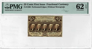 .25 Cent Fractional Currency note--fr.1280--Perforated Edges- PMG 62 EPQ - Picture 1 of 4