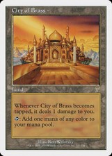 City of Brass 7th Edition HEAVILY PLD Land Rare MAGIC GATHERING CARD ABUGames