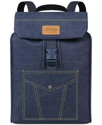 Jean Paul Gaultier denim backpack-New dark blue Denim Useful & Fabulous! Factory - Image 1 of 4