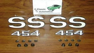 SS 454 Fender Emblem 6 pc set White Chevelle El Camino emblems 1970 1971 1972 - Picture 1 of 5