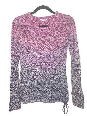 Athleta Geo Print Purple Ombre Lightweight Hooded Pullover Women’s XS - Image 1 of 4