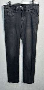 TRUE RELIGION Girl's Size 12 Black Gray Washed Jeans Adjustable Waist Skinny - Picture 1 of 6