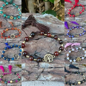 pulseras ajustables con agatas de moda Mayoreo lote de 20 Pz Artesanal Mexicana - Picture 1 of 12
