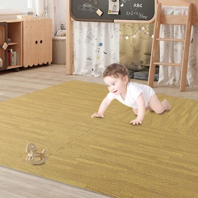 Interlocking EVA Foam Floor Mats, 12PCS Cushioned Tiles for Home Use - Image 1 of 4