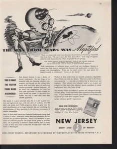 1947 SPACE ALIEN SCIENCE FICTION MARTIAN NEW JERSEY INDUSTRY ATOMIC AD 14591 - Picture 1 of 1