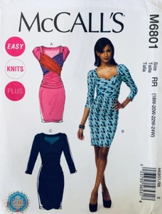 McCall's EASY Pattern M6791 | Misses Knit Dress in 3 Styles Plus Sizes 18W - 24W - Picture 1 of 3