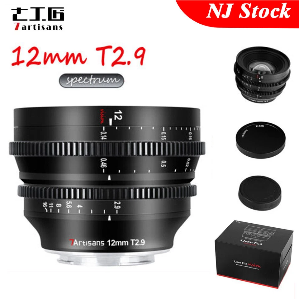 Lente de cine APS-C gran angular T2.9 US 7Artisans 12 mm T2.9 para montaje Sony E Canon RF L Foto 1 de 4