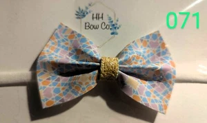 🌈 “Twist & Shout in Style” – Kaleidoscope Bow Headband or Ponytail Holder - Picture 1 of 5