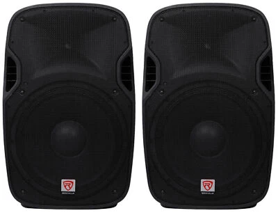 (2) Rockville SPGN154 15" Passive 1600W DJ PA Speakers Lightweight Cabinet 4 Ohm - Image 1 of 4