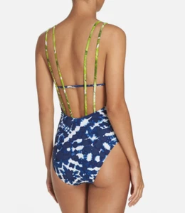 La Blanca Women's Island Mix Plunge Strappy Mio One Piece Swimsuit - Picture 1 of 3
