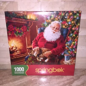 SPRINGBOK SANTAS CAT NAP 1000 PIECE JIGSAW PUZZLE - Picture 1 of 2