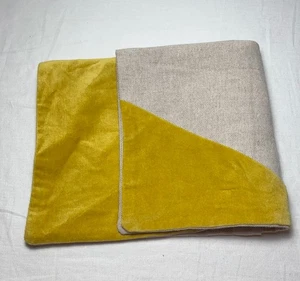 West Elm Cotton Linen Velvet Corners Pillow Cover ~ 20” Sq ~ Dark Horseradish - Picture 1 of 9